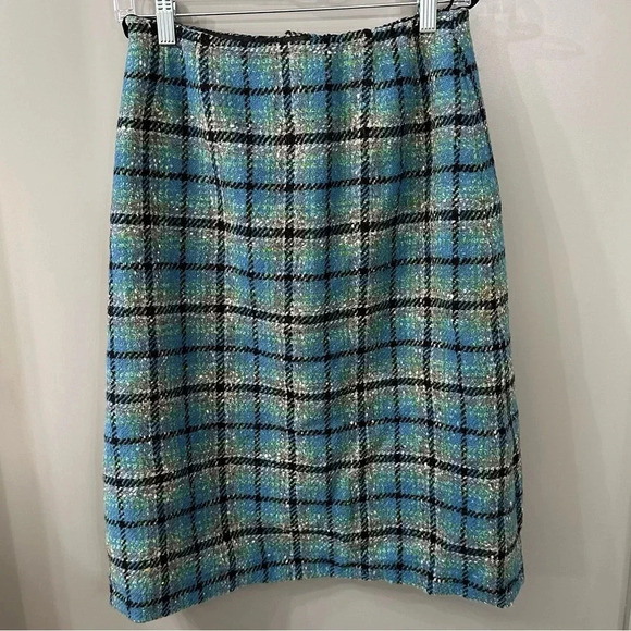 PENDLETON Vintage Wool Boucle Tweed Knit Skirt Suit Made in USA Womens Size 12 - Picture 7 of 11